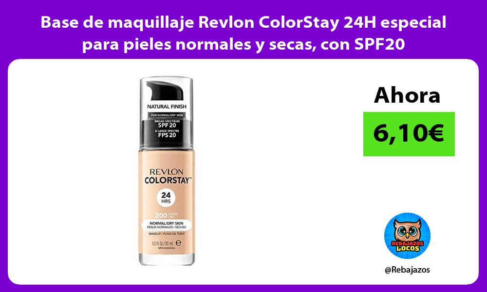 Base de maquillaje Revlon ColorStay 24H especial para pieles normales y secas con SPF20