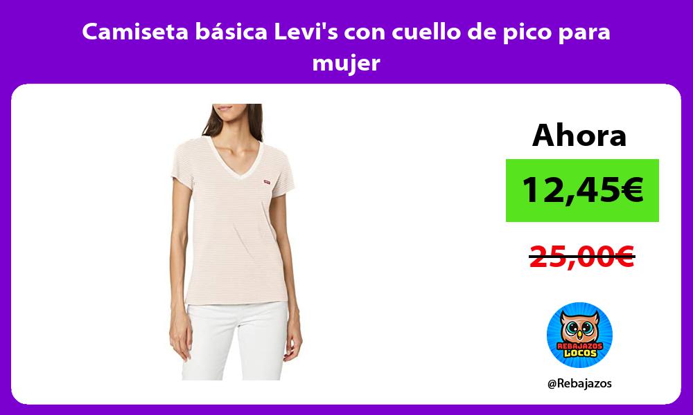 Camiseta basica Levis con cuello de pico para mujer