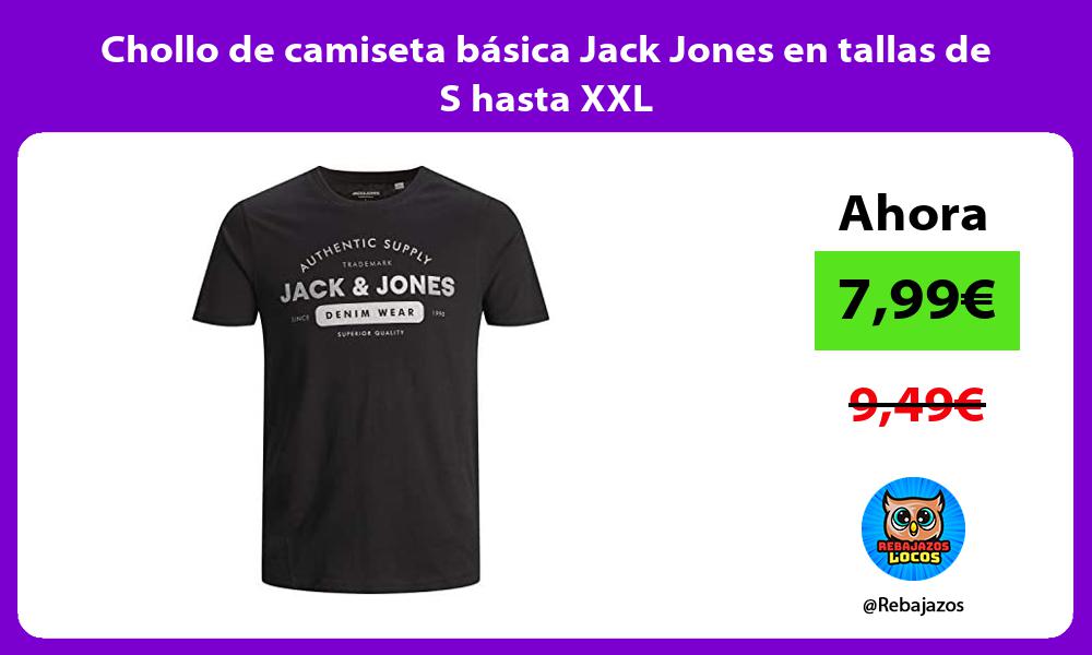 Chollo de camiseta basica Jack Jones en tallas de S hasta XXL