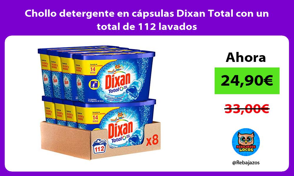 Chollo detergente en capsulas Dixan Total con un total de 112 lavados