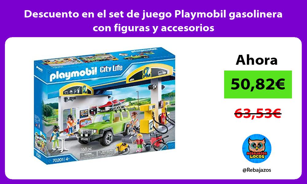 Descuento en el set de juego Playmobil gasolinera con figuras y accesorios