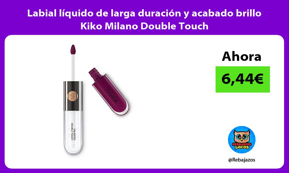 Labial liquido de larga duracion y acabado brillo Kiko Milano Double Touch