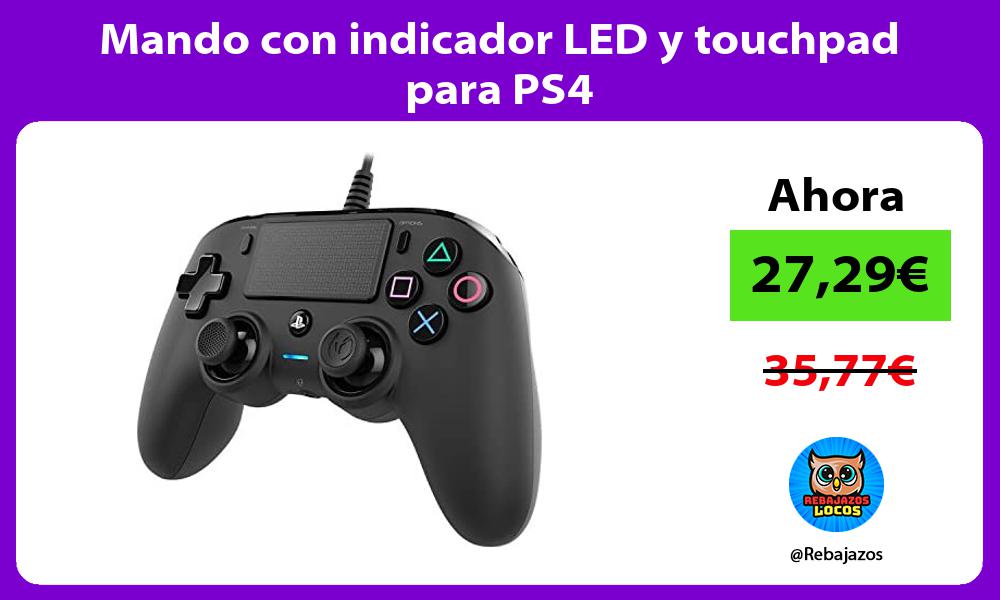 Mando con indicador LED y touchpad para PS4
