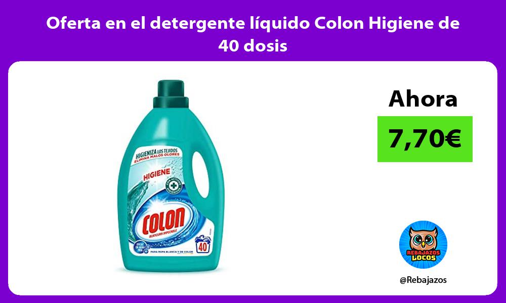 Oferta en el detergente liquido Colon Higiene de 40 dosis