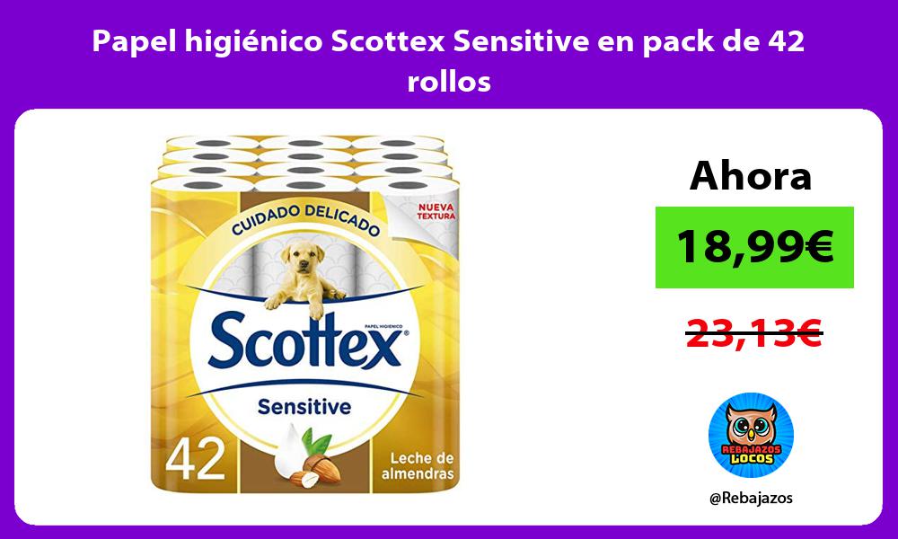 Papel higienico Scottex Sensitive en pack de 42 rollos