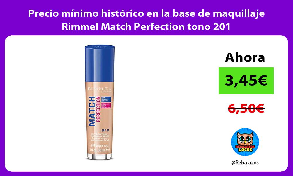 Precio minimo historico en la base de maquillaje Rimmel Match Perfection tono 201