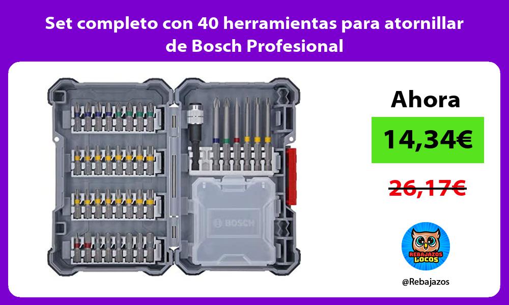 Set completo con 40 herramientas para atornillar de Bosch Profesional
