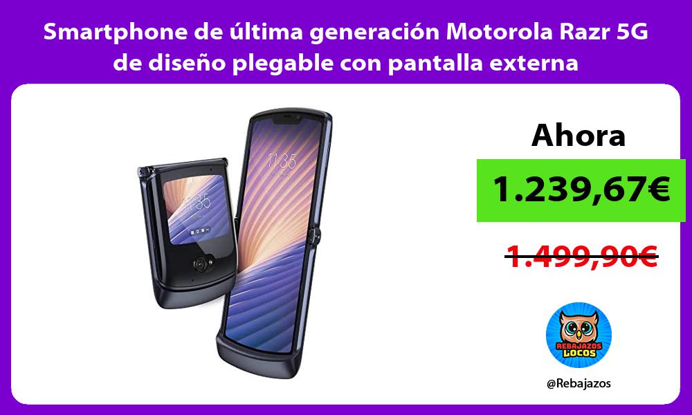 Smartphone de ultima generacion Motorola Razr 5G de diseno plegable con pantalla externa
