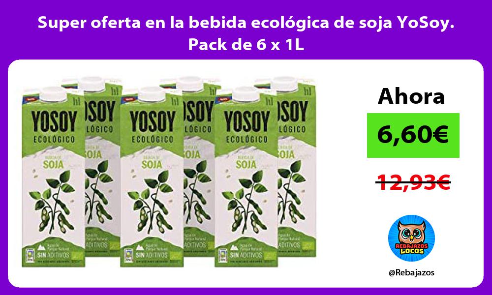 Super oferta en la bebida ecologica de soja YoSoy Pack de 6 x 1L