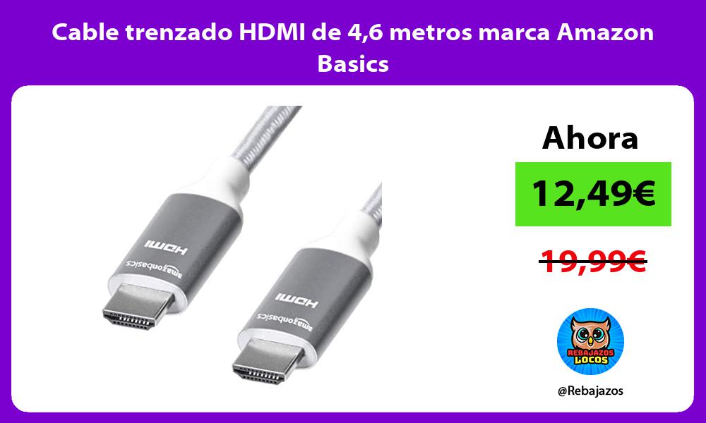 Cable trenzado HDMI de 46 metros marca Amazon Basics