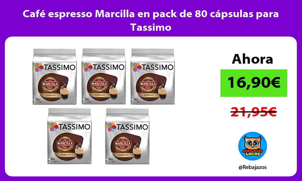 Cafe espresso Marcilla en pack de 80 capsulas para Tassimo