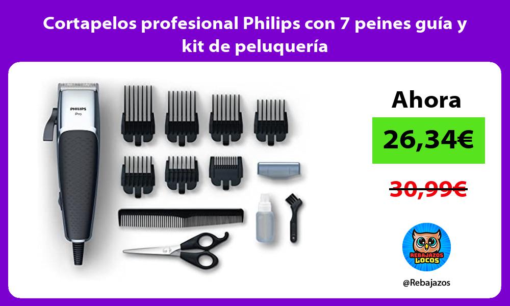 Cortapelos profesional Philips con 7 peines guia y kit de peluqueria