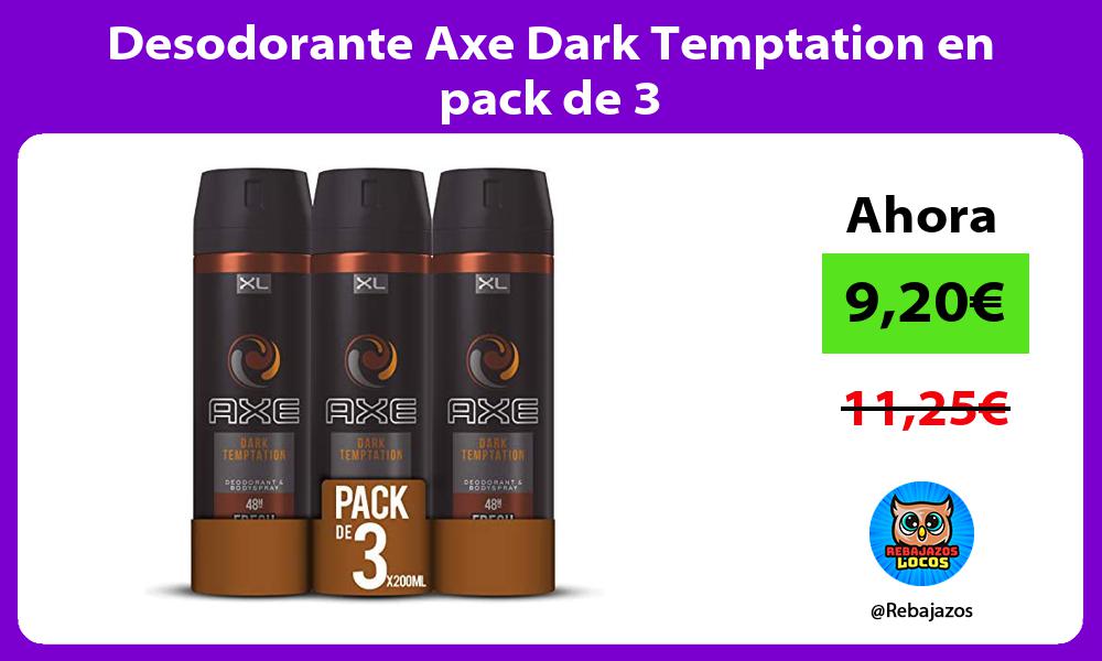 Desodorante Axe Dark Temptation en pack de 3