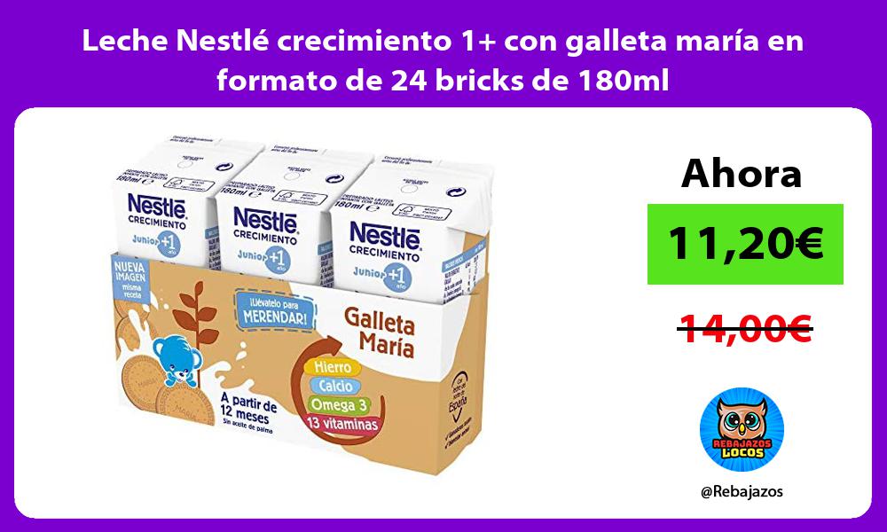 Leche Nestle crecimiento 1 con galleta maria en formato de 24 bricks de 180ml