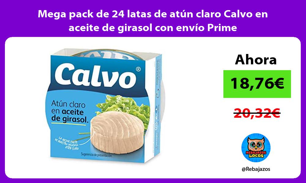 Mega pack de 24 latas de atun claro Calvo en aceite de girasol con envio Prime