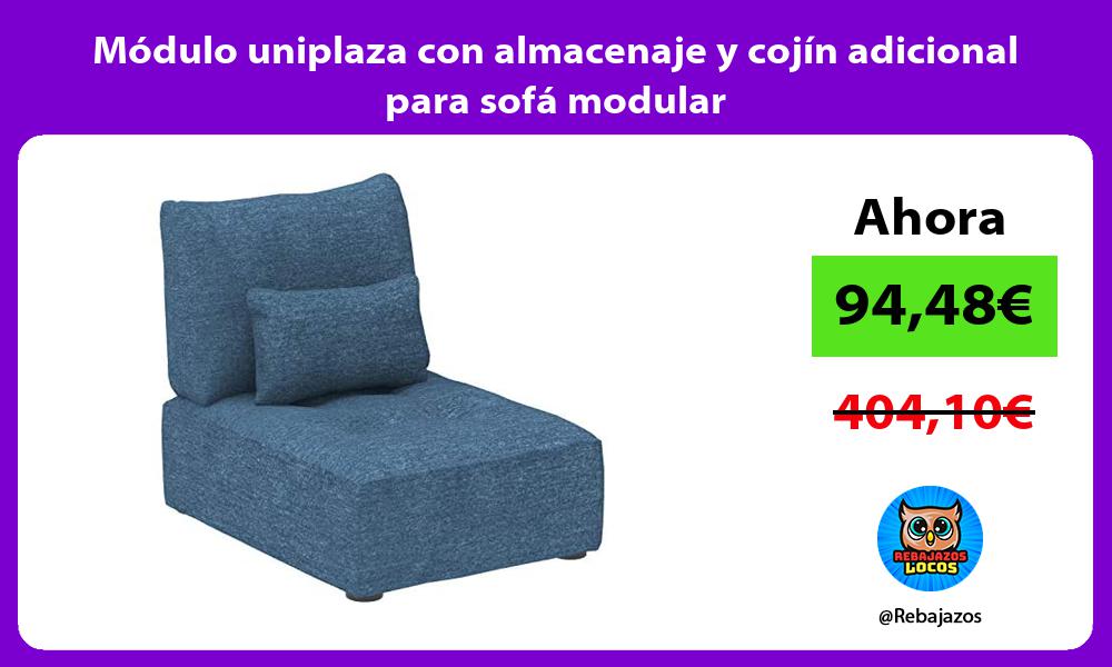 Modulo uniplaza con almacenaje y cojin adicional para sofa modular