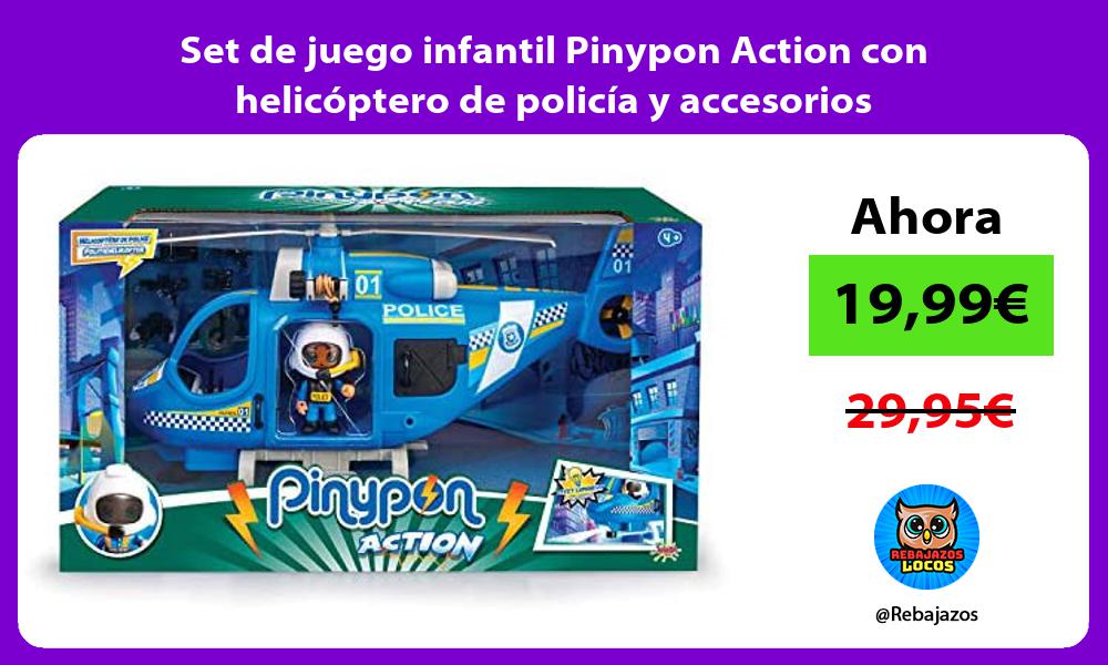 Set de juego infantil Pinypon Action con helicoptero de policia y accesorios