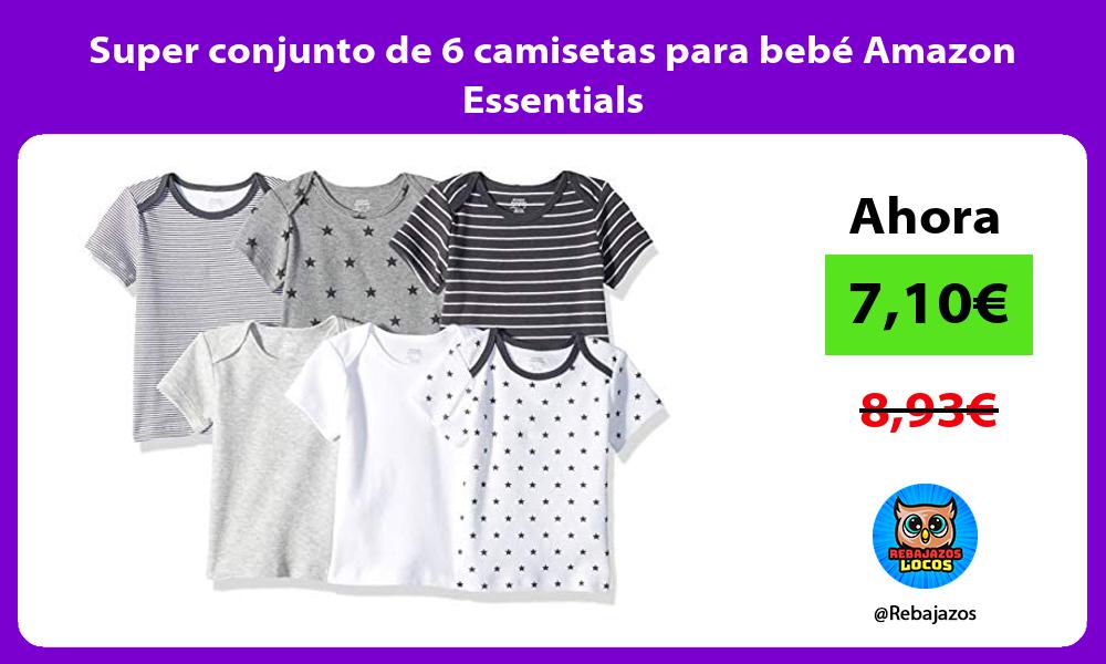 Super conjunto de 6 camisetas para bebe Amazon Essentials