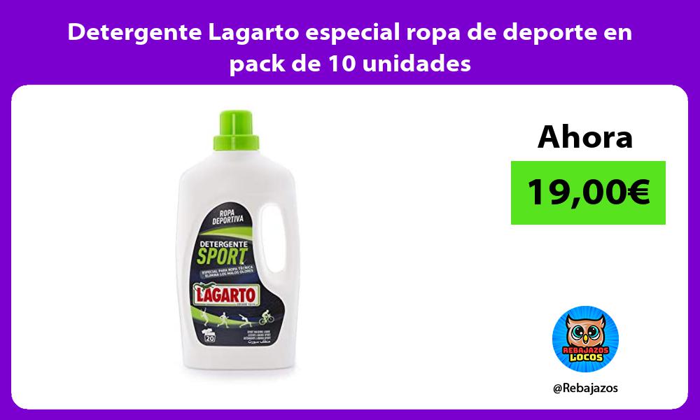 Detergente Lagarto especial ropa de deporte en pack de 10 unidades