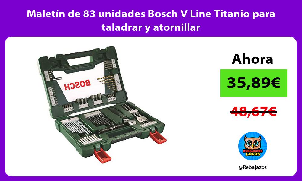 Maletin de 83 unidades Bosch V Line Titanio para taladrar y atornillar