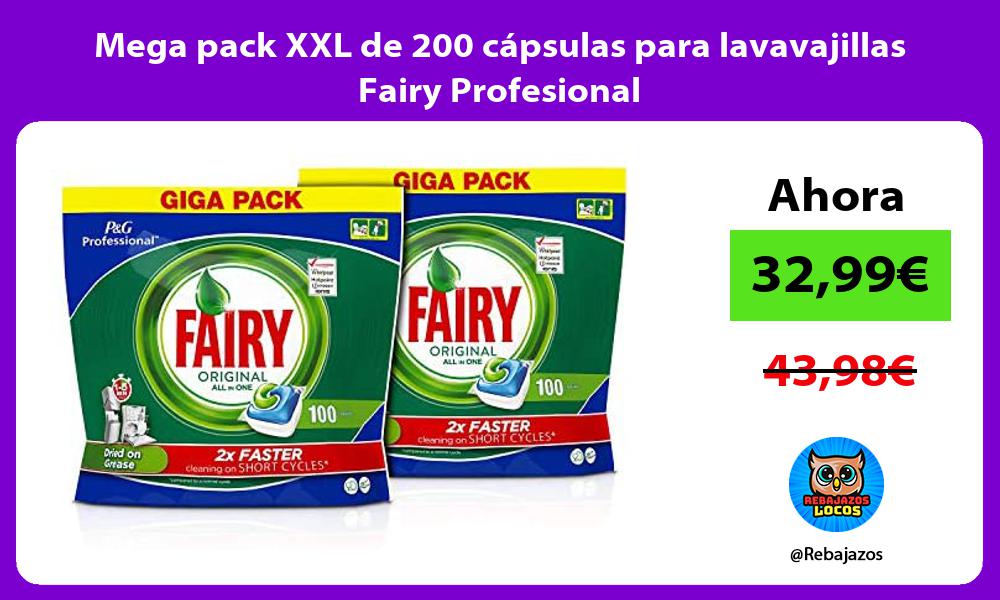 Mega pack XXL de 200 capsulas para lavavajillas Fairy Profesional