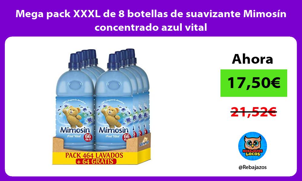 Mega pack XXXL de 8 botellas de suavizante Mimosin concentrado azul vital