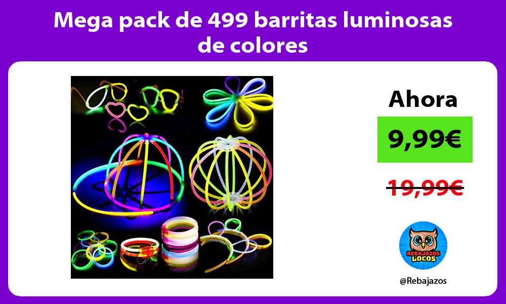Mega pack de 499 barritas luminosas de colores