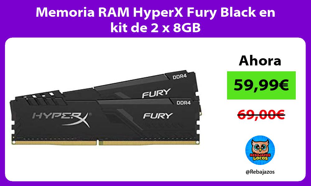 Memoria RAM HyperX Fury Black en kit de 2 x 8GB