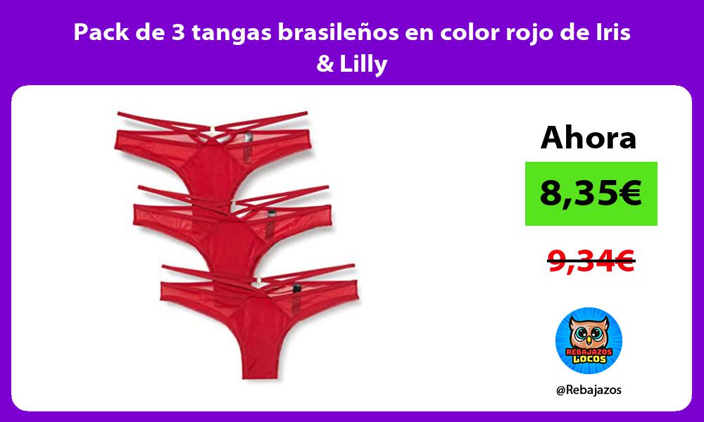 Pack de 3 tangas brasilenos en color rojo de Iris Lilly