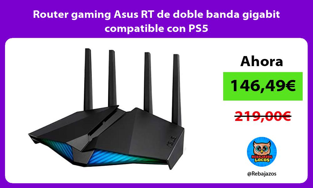 Router gaming Asus RT de doble banda gigabit compatible con PS5