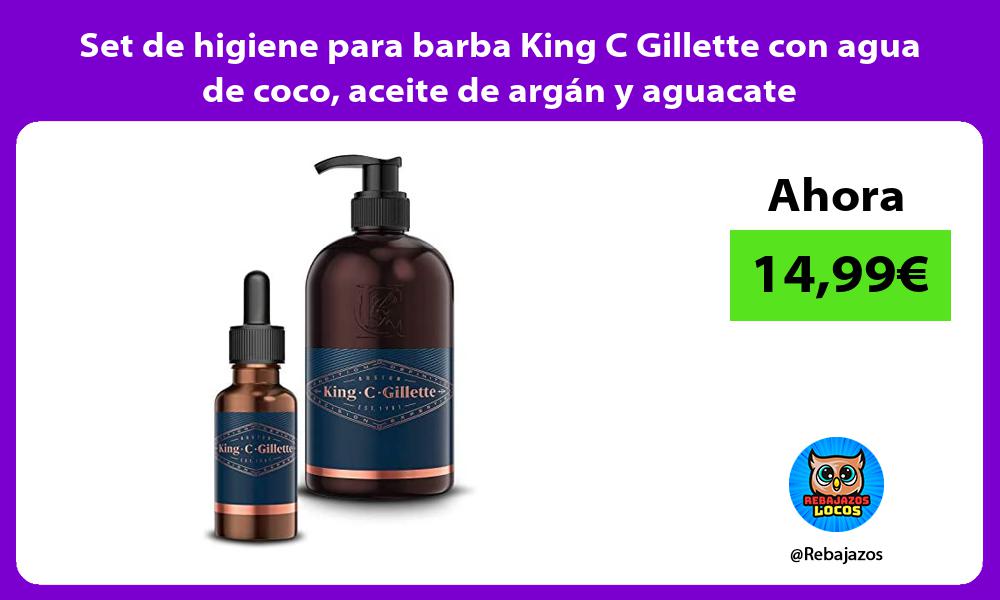 Set de higiene para barba King C Gillette con agua de coco aceite de argan y aguacate