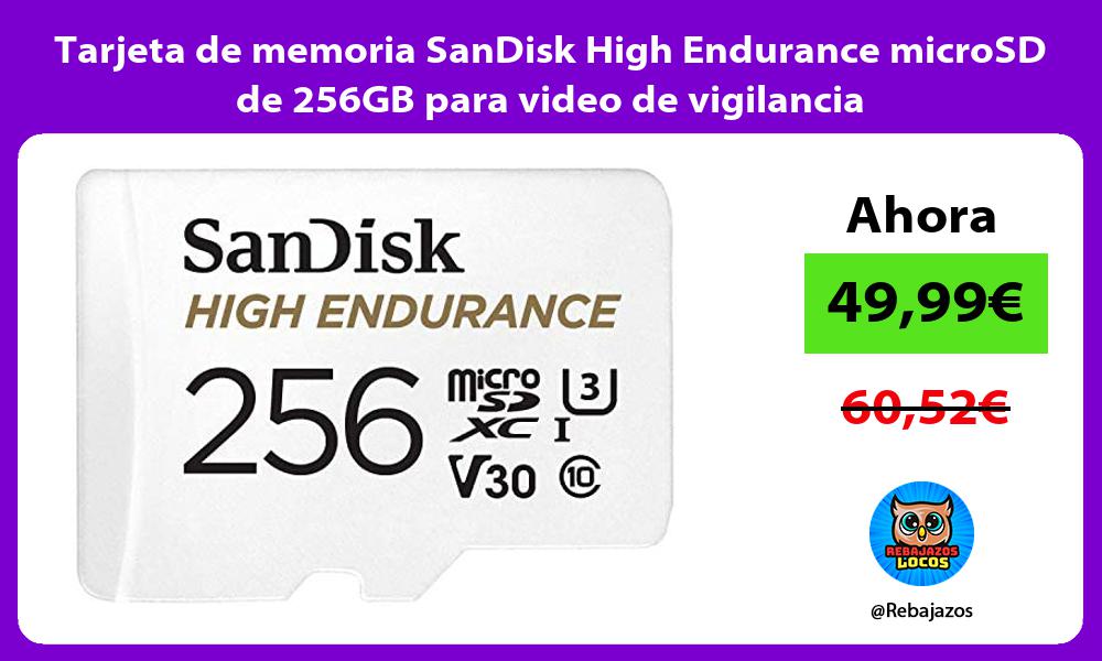 Tarjeta de memoria SanDisk High Endurance microSD de 256GB para video de vigilancia