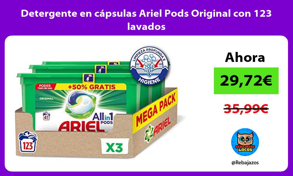 Detergente en capsulas Ariel Pods Original con 123 lavados