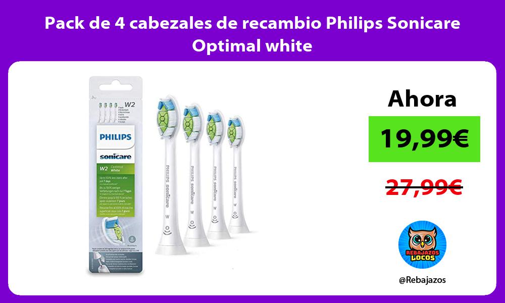 Pack de 4 cabezales de recambio Philips Sonicare Optimal white