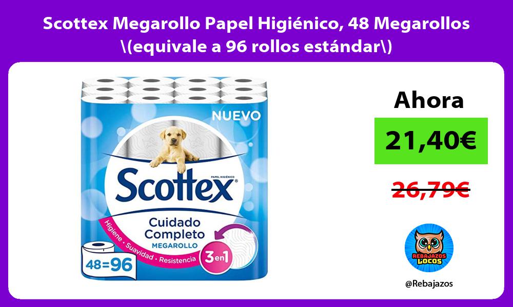 Scottex Megarollo Papel Higienico 48 Megarollos equivale a 96 rollos estandar