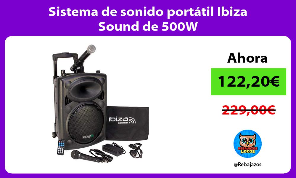 Sistema de sonido portatil Ibiza Sound de 500W