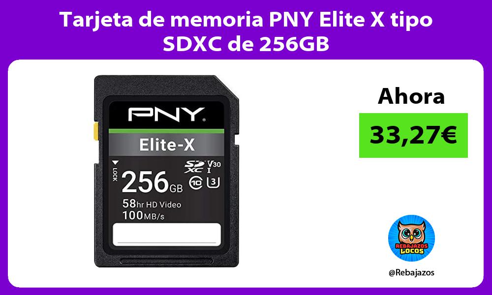 Tarjeta de memoria PNY Elite X tipo SDXC de 256GB