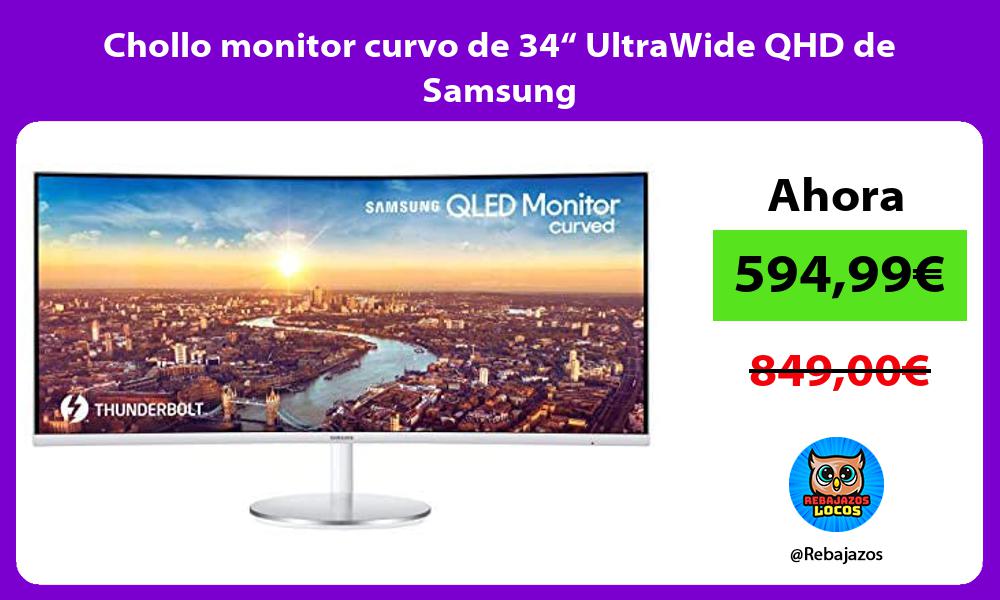 Chollo monitor curvo de 34 UltraWide QHD de Samsung