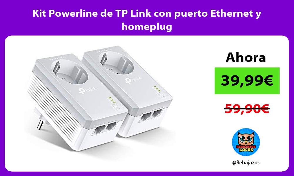 Kit Powerline de TP Link con puerto Ethernet y homeplug