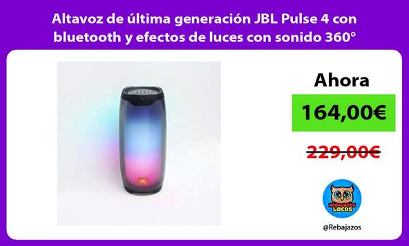 Altavoz de última generación JBL Pulse 4 con bluetooth y efectos de luces con sonido 360°