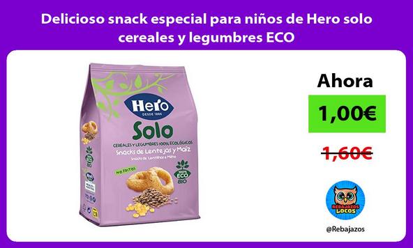 Delicioso snack especial para niños de Hero solo cereales y legumbres ECO
