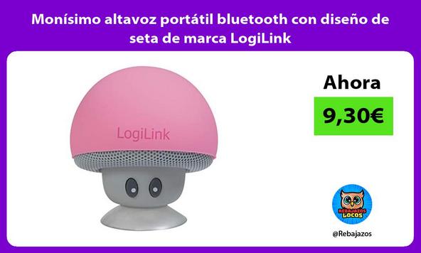 Monísimo altavoz portátil bluetooth con diseño de seta de marca LogiLink