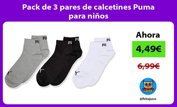 Pack de 3 pares de calcetines Puma para niños
