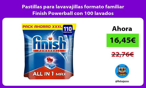 Pastillas para lavavajillas formato familiar Finish Powerball con 100 lavados