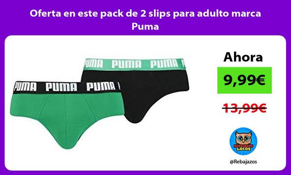 Oferta en este pack de 2 slips para adulto marca Puma