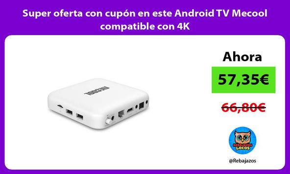 Super oferta con cupón en este Android TV Mecool compatible con 4K
