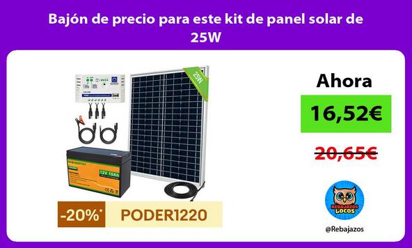 Bajón de precio para este kit de panel solar de 25W