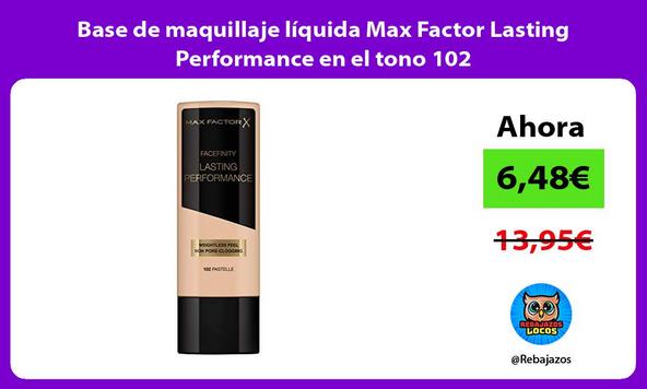 Base de maquillaje líquida Max Factor Lasting Performance en el tono 102