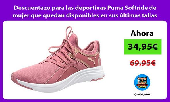 Descuentazo para las deportivas Puma Softride de mujer que quedan disponibles en sus últimas tallas