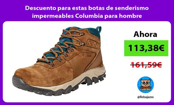 Descuento para estas botas de senderismo impermeables Columbia para hombre